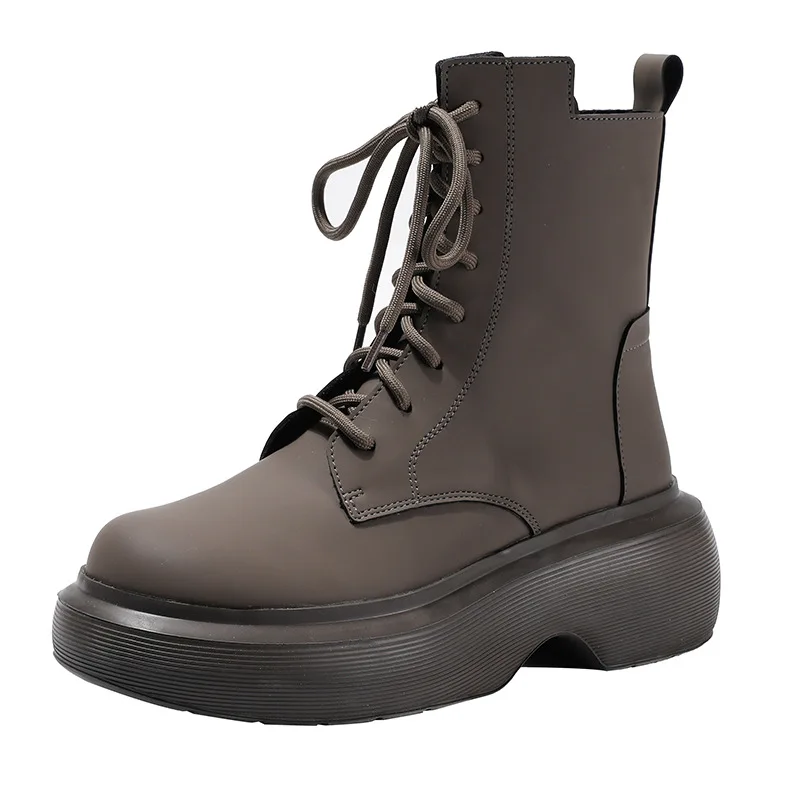 

Женские ботинки Martin, новинка сезона осень-зима 2021, ботинки на толстой подошве, короткие женские ботинки, британские серые короткие ботинки н...