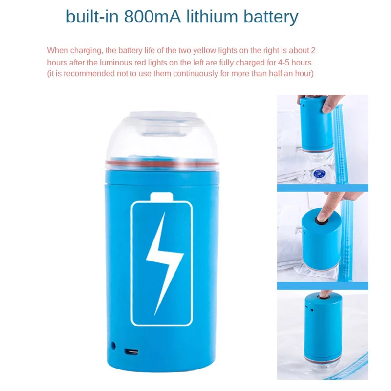 

USB Handheld Rechargeable Vacuum Machine Food Vacuum Compression Bag Electric Air Pump Mini Vacuum Saver Food Sealing Machine