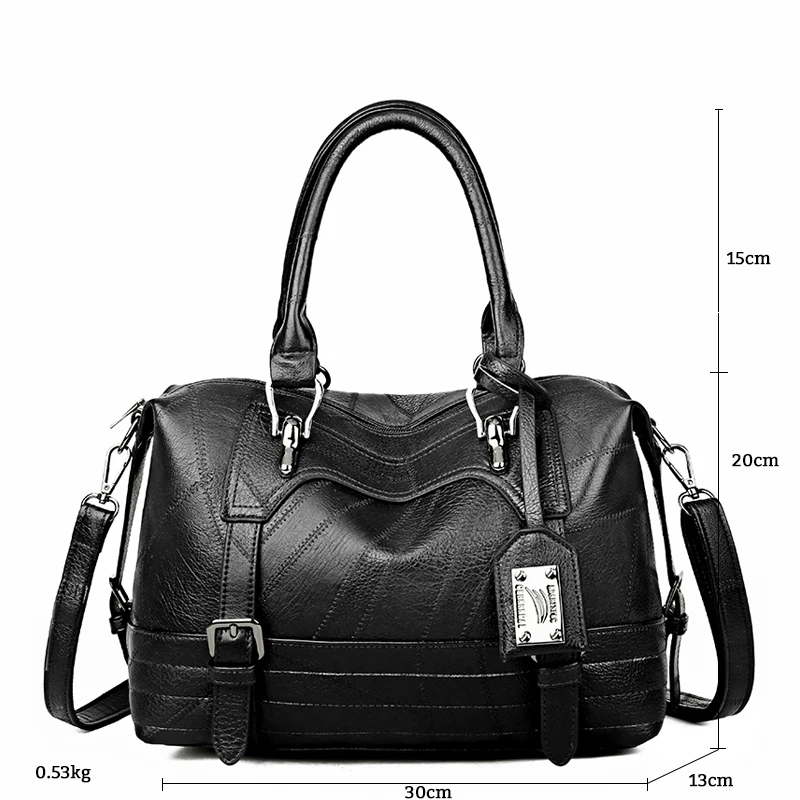 Gykaeo, роскошные сумки, женские сумки, дизайнерские, винтажные, сумка-тоут, женская, из искусственной кожи, большая емкость, сумка-мессенджер, на плечо, Bolso Mujer - Цвет: Black 3577