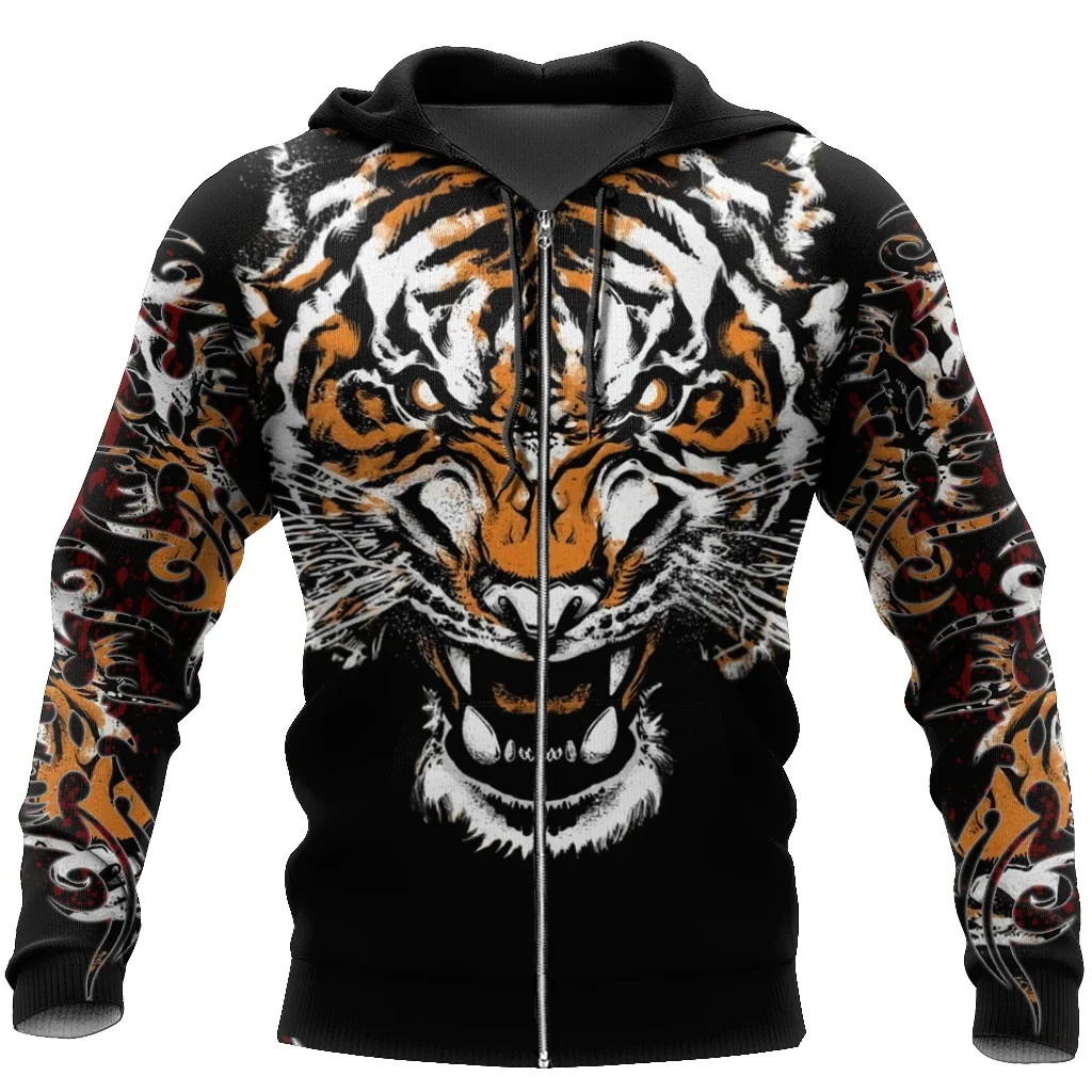

Tiger King Tatto 3D All Print Plus Hoodie Man Women Harajuku Outwear Zipper Pullover Sweatshirt Casual Unisex Jacket