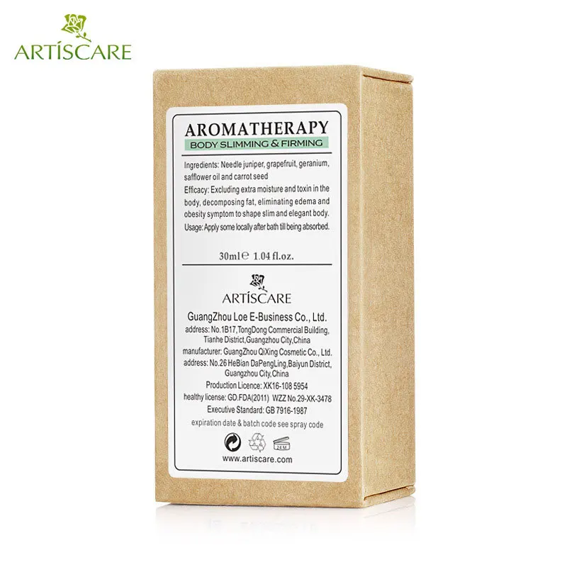 ARTISCARE 100% эфирное масло для похудения и укрепления тела 30 мл тонкие ноги сжигание