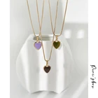 Ожерелье Peri'sBox с подвеской в виде цветного яркого эмалированного сердца для женщин, длинное ожерелье с цепочкой в виде коробки для любви, летние романтические ожерелья карамельных цветов