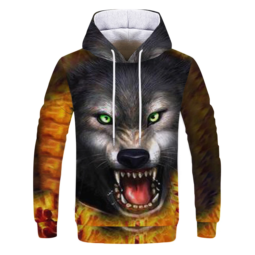 

2021 New Blue Rose Wolf Hoodies Men 3D Sweatshirts Harajuku Hoody Quality Pullover Streatwear Tracksuits Hip Hop Tops