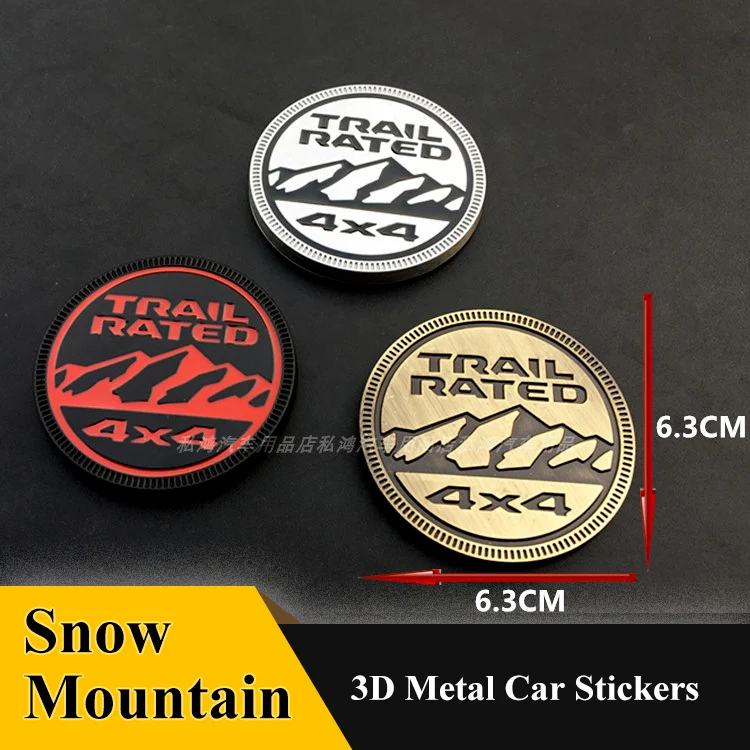 

3D Metal Trail Rated Emblem 4X4 Badge High Country Car Stickers Car Styling for Jeep Wrangler Grand Cherokee