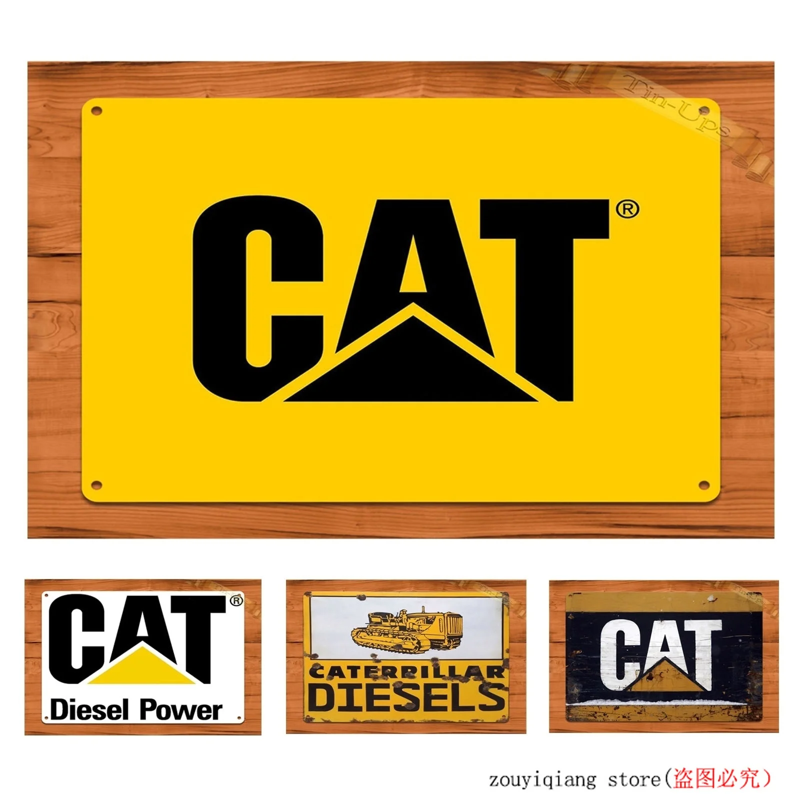 Caterpillar CAT Excavator Digger Equipment Жестяная Табличка на гараж металлический плакат декор