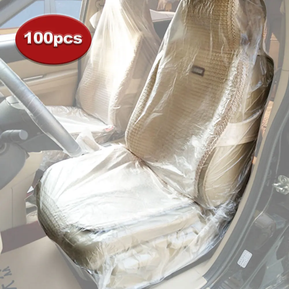 100pcs Universal Car Disposable PE Plastic Soft Seat Cover Waterproof Repair Protective |