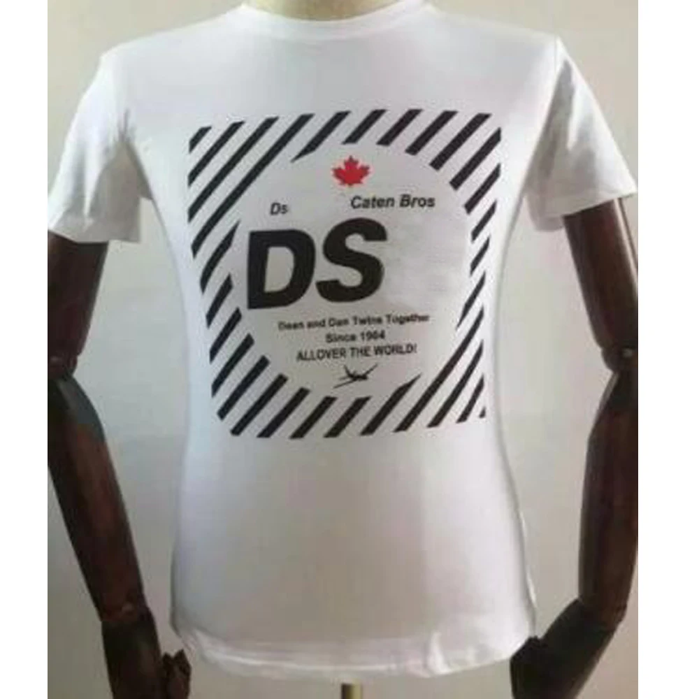 Новая футболка DSQ с принтом кленовых листьев Повседневная летняя модная унисекс