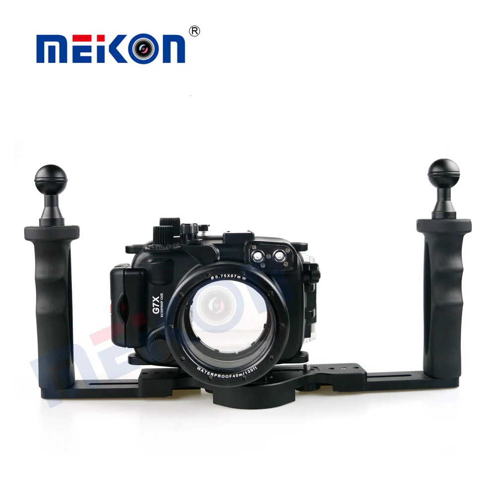 CaseFiterTray Meikon 40 м/130 футов подводный водонепроницаемый чехол для камеры canon G7X+ 67 мм Круглый купол порт рыбий глаз+ две руки корпус лоток - Цвет: CaseFiterTray