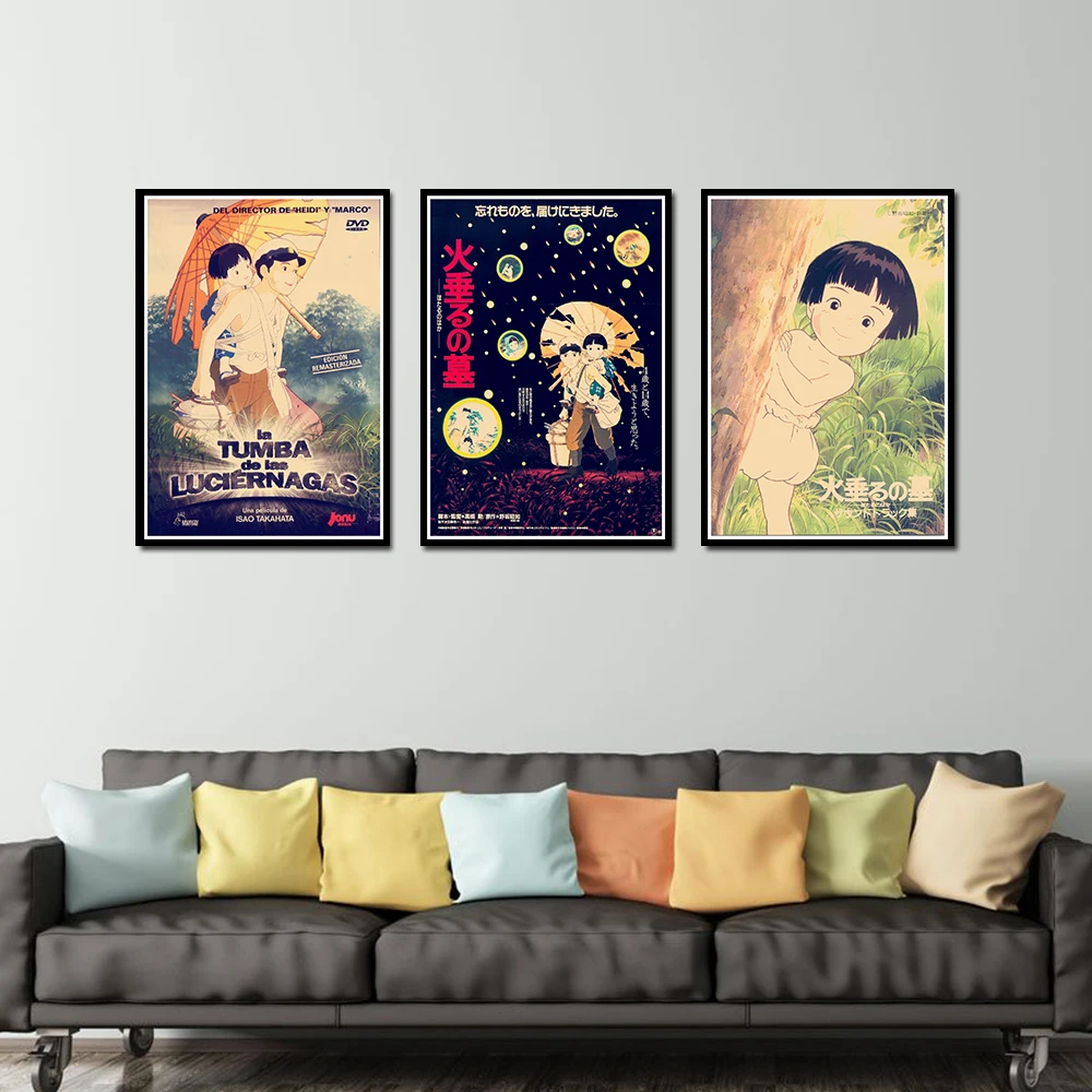 Grave of the Fireflies Poster Decorative DIY Wall Canvas Sticker Home Bar Art Posters Decor | Дом и сад