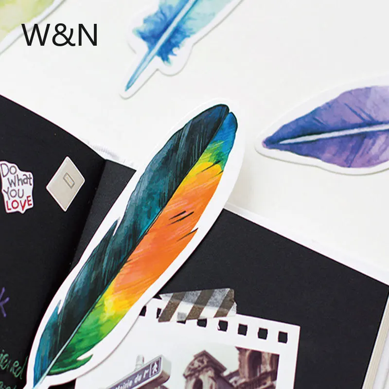30Pcs/box Feather Paper Bookmark Kawaii Book Reading Maker Teacher Gift Clip Accessories School Office Supply Stationery |