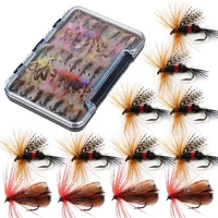 32 84pieces dry wet flies nymph box set fly fishing flies trout bass lure artificial fish bait