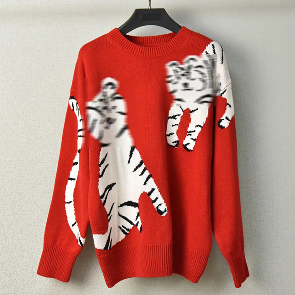 

Демисезонные дизайнерские женские красные свитера с круглым вырезом C606