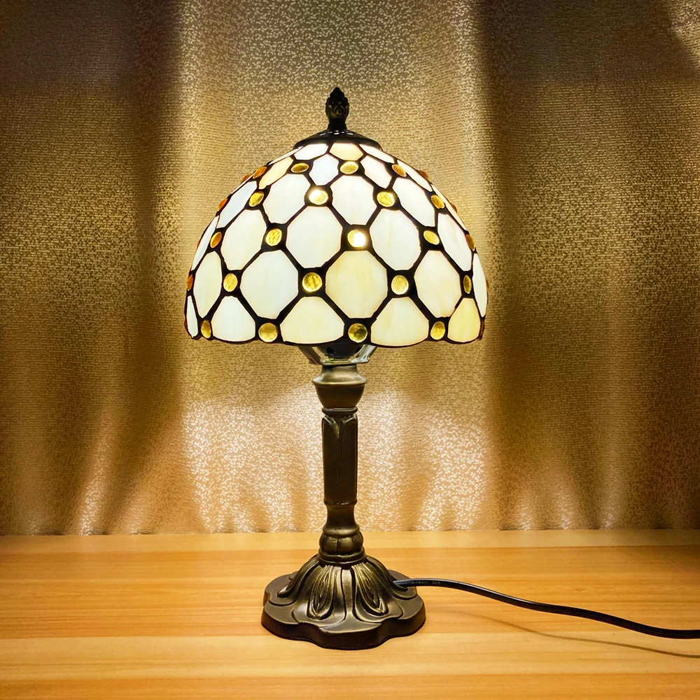 Художественная настольная лампа в средиземноморском стиле стеклянный абажур