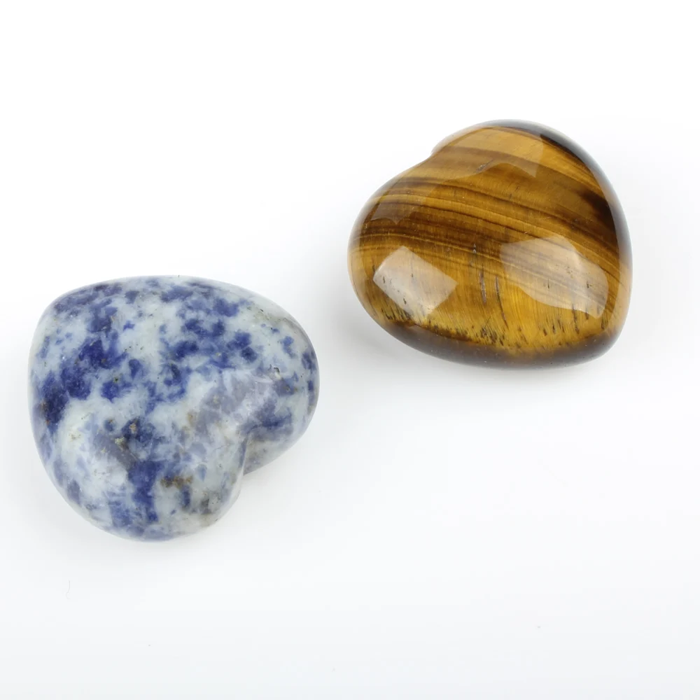 2 _ натуральный камень 30*28*14 мм цветная подвеска в форме сердца звезда