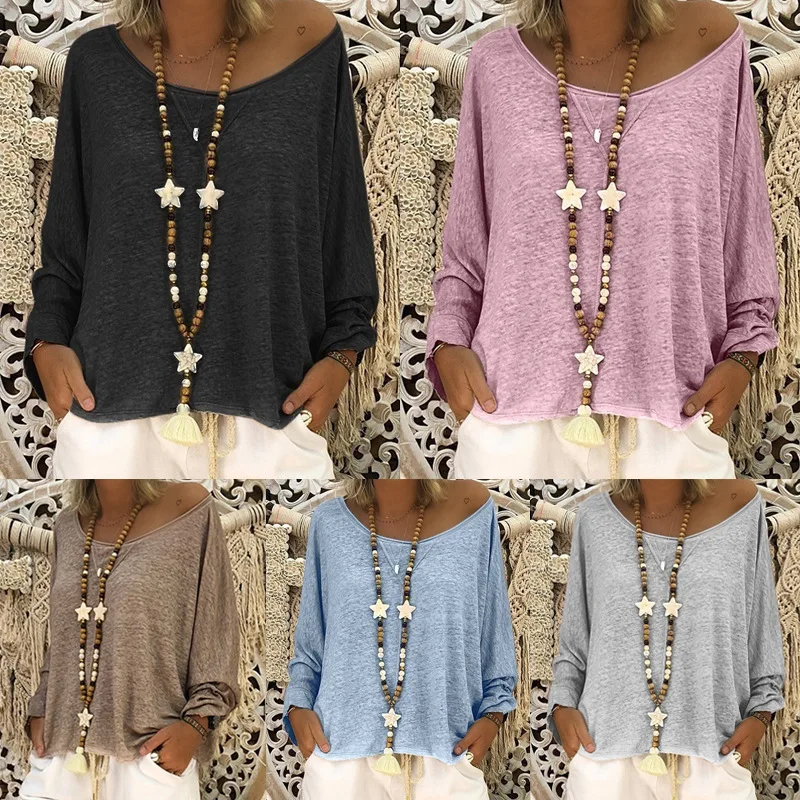 Kezrea Женская с длинным рукавом Свободная футболка Топ 2019 осень Новая женская