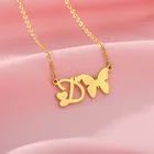 Ожерелье с бабочкой, из нержавеющей стали, A-Z, для женщин