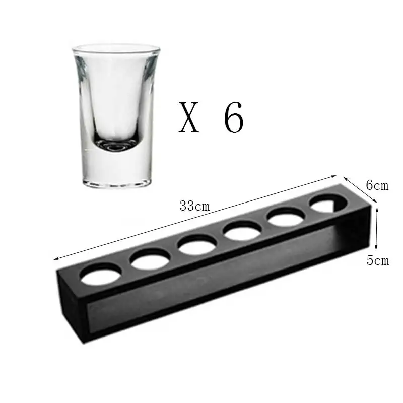 6 cup straight rack 6 шт без примесей свинца и выстрел Стекло с деревянного шкафа для виски коньяк водка, текила Стекло чашки Кухня для бара вечеринок вина Стекло креативный подарок 25 мл - Цвет: 6 cup straight rack