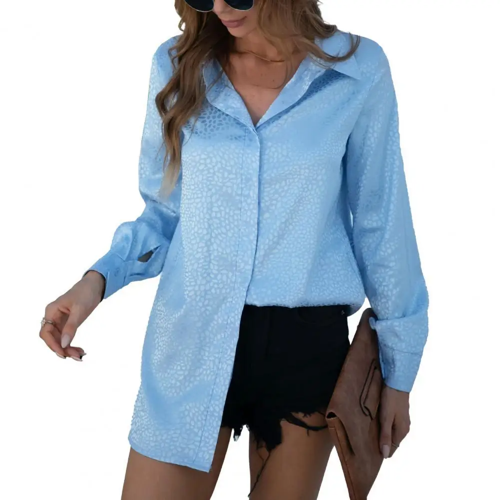 

Женские блузки, рубашки, туника, женские офисные топы и блузки, однобортный Кардиган с отложным воротником и леопардовым принтом, осенняя бл...