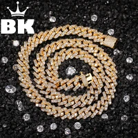 the bling king 9mm buckle link pave iced cz cuban link necklaces gold color luxury bling bling jewelry fashion hiphop for men