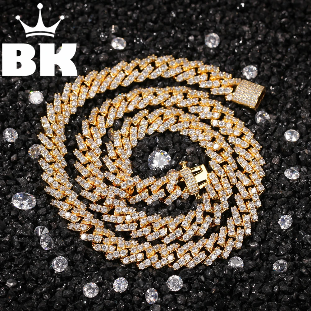 BLING KING 9 мм пряжка звено проложить ледяной CZ кубинское ожерелья золотого цвета