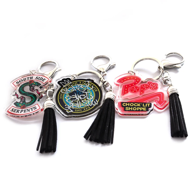 Модный акриловый брелок загадки ривердейла кольцо для ключей с кисточкой южная