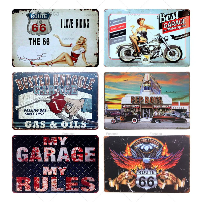 

Plaques Dad's Garage Vintage Metal Tin Signs Motorcycle Bar Pub Club Wall Stickers Garage Home Decor Plates 20*30cm N137