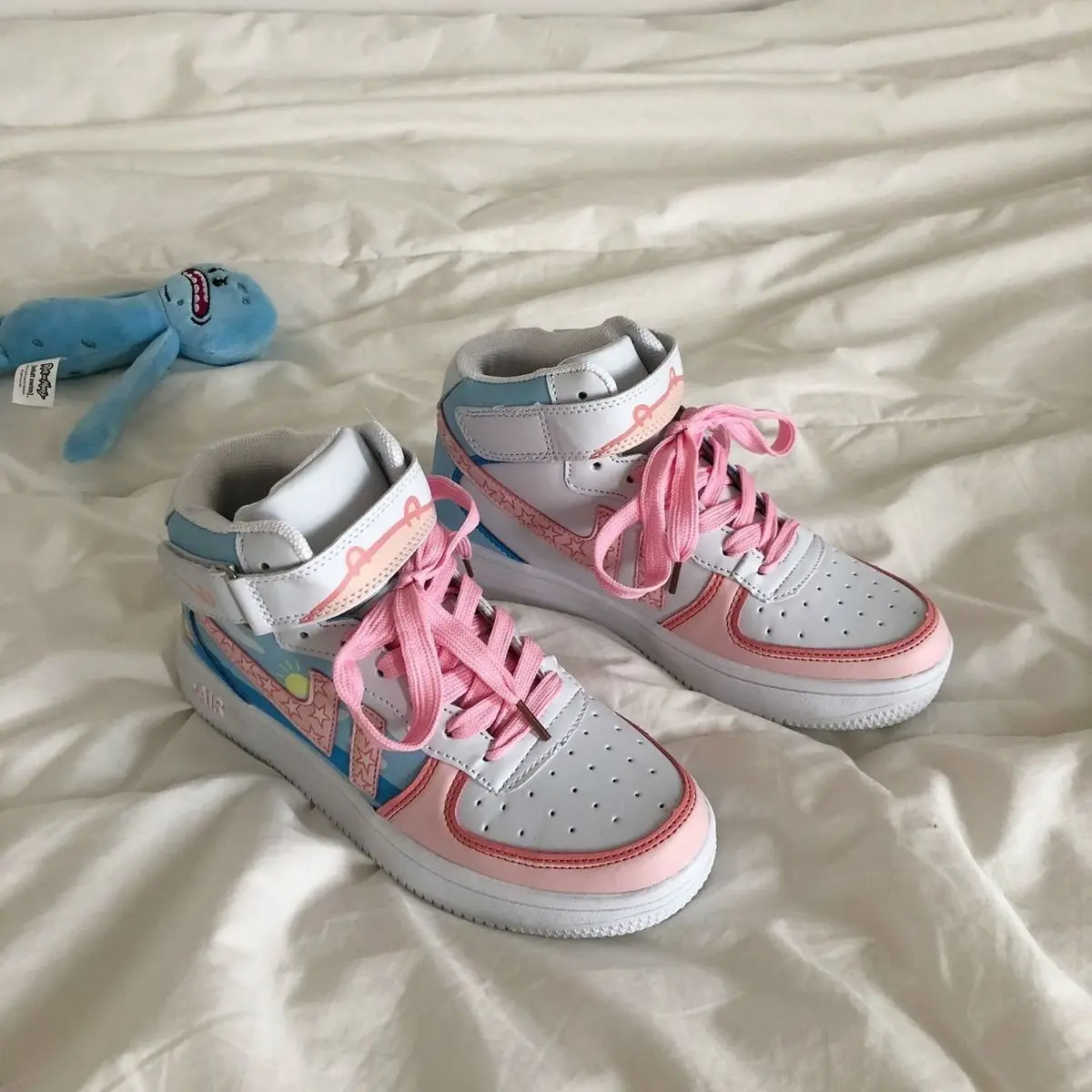 Высокий Верх мультипликационный баскетбольный обувь красивая высокая верхняя