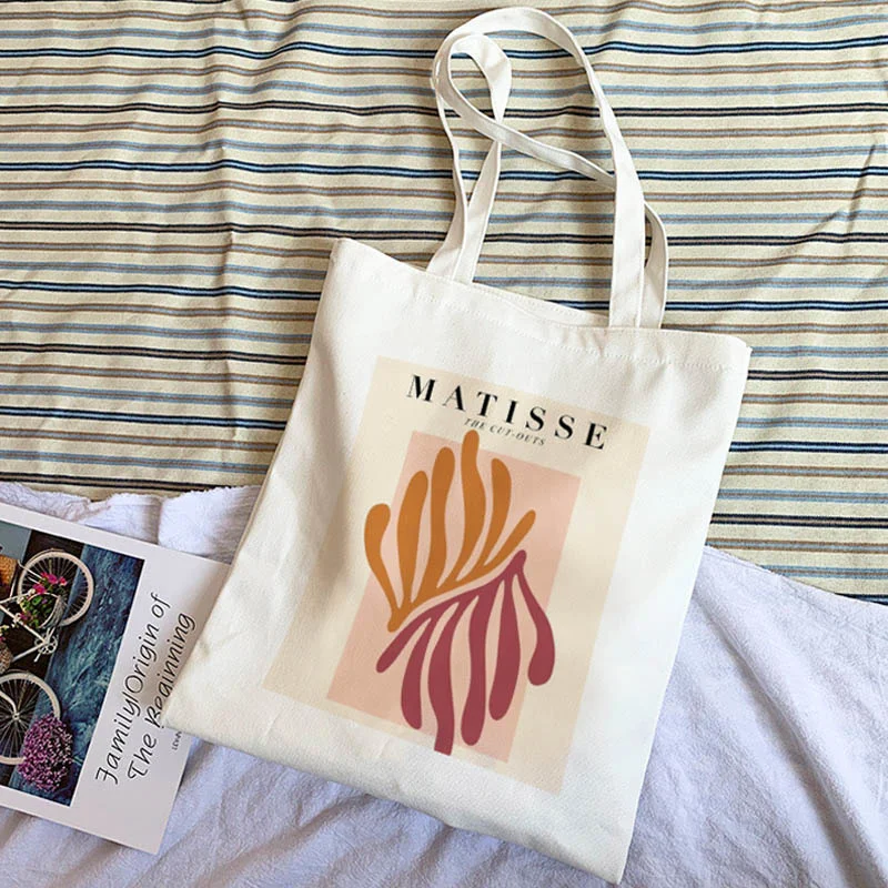 

Matisse Letter New Large-Capacity Female Vintage Art Casual Fashion Ins Abstract Summer Canvas Chic Zip Shoulder Bags