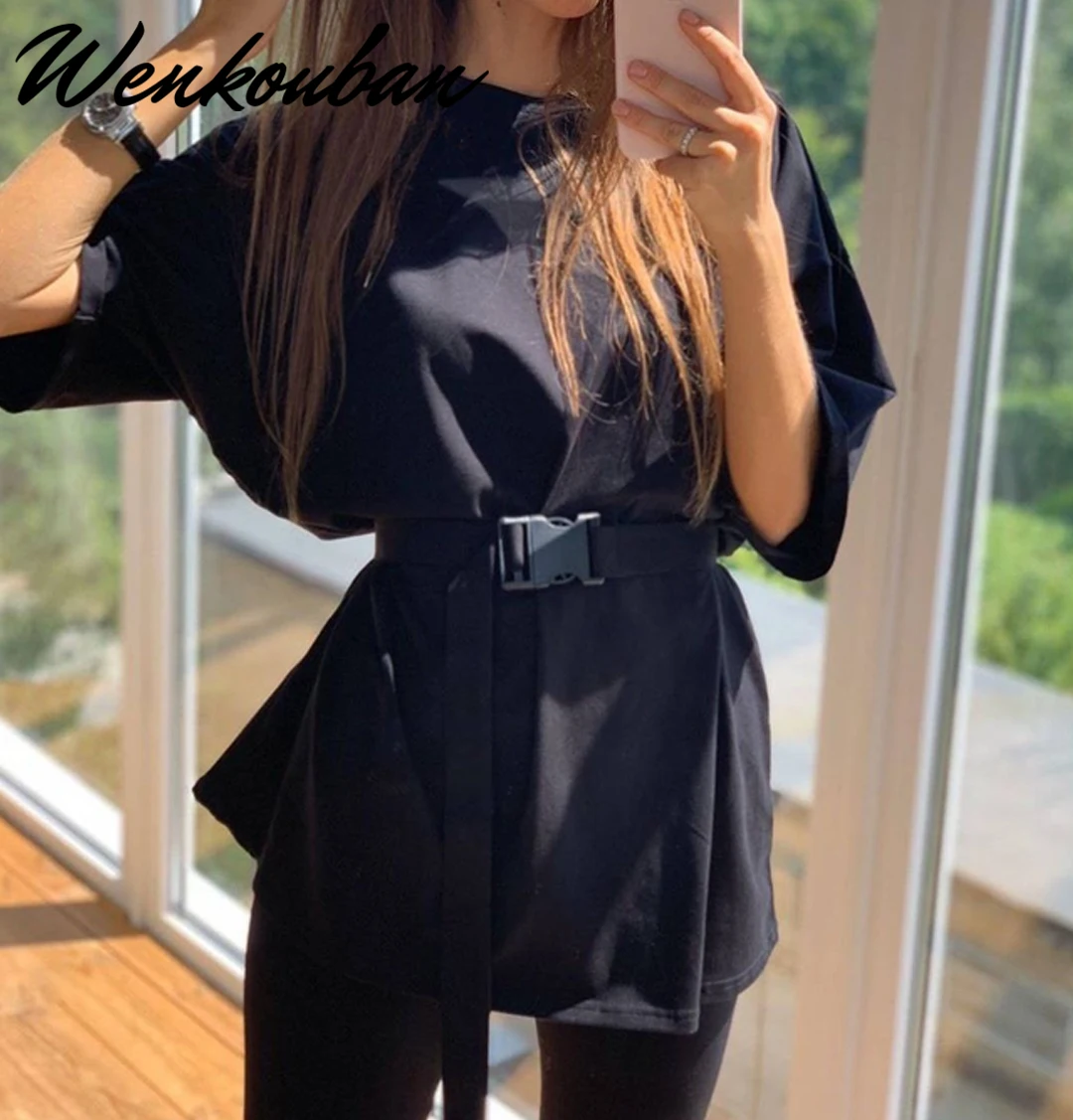 Комплект из двух предметов женский модный однотонный костюм с поясом домашний