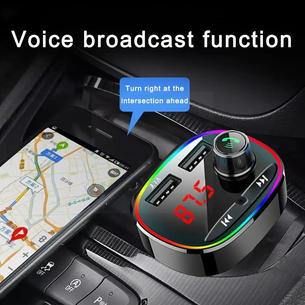 

Автомобильный Bluetooth-передатчик 5,0, Fm-передатчик, беспроводное зарядное устройство для аудиоплеера, приемник громкой связи, Mp3, Автомобильный...