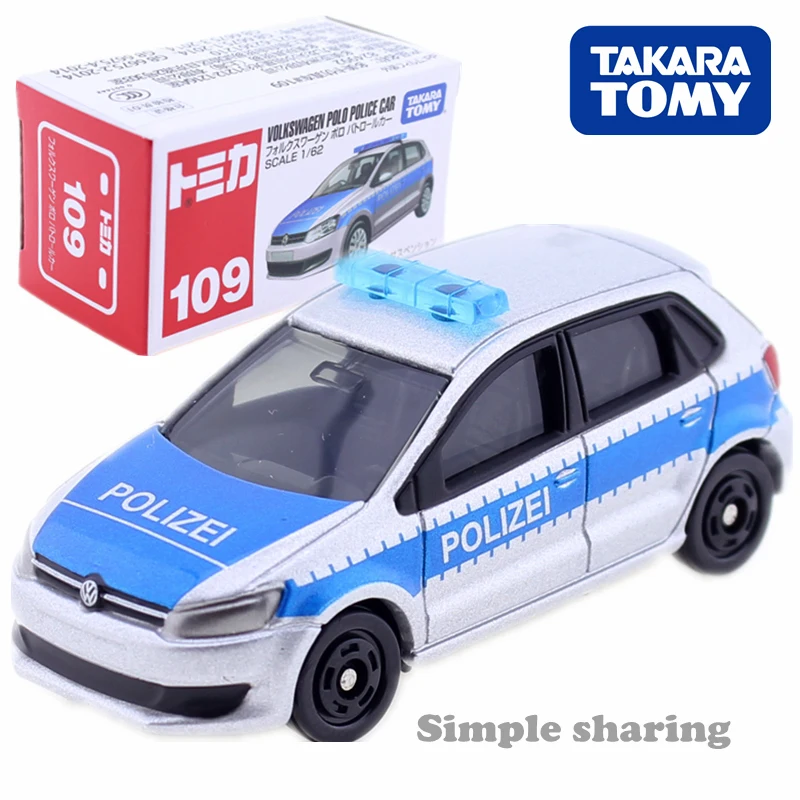 Takara Tomy Tomica No.109 Фольксваген Поло Европа патрульный автомобиль весы 1/62 горячие