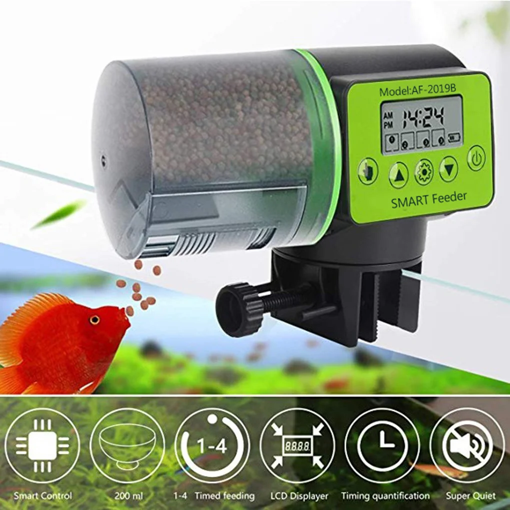 

Автоматическая крутая кормушка для рыб, цифровой аквариум, аквариум, электрический пластиковый таймер, кормушка для еды, Диспенсер, инструм...