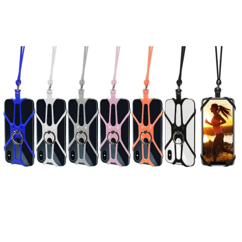 Универсальный чехол для телефона с ремешком на шнурке и поворотным кольцом 360