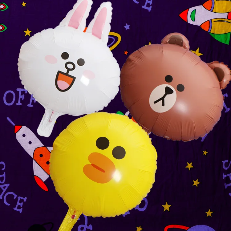 50 шт. милый коричневый медведь корейский оригинальный воздушный шар для