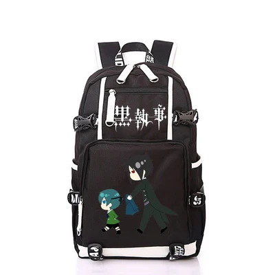 Рюкзак для косплея черного цвета с изображением аниме бультера Себастьяна