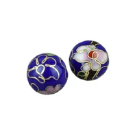5pcs diy cloisonne enamel polished 6mm round loose beads copper accessories chinese jewelry making earrings necklace bracelets
