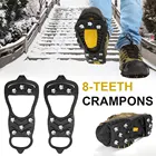 8 зубцов Нескользящие когти снег лед альпинизм обувь шипы зубчатые кошки обувь ботинки крышка для улицы Спорт Лыжи Ходьба Туризм