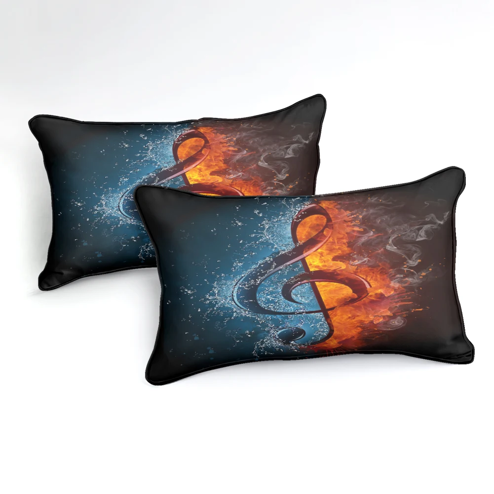 

Music Themed Bedding Set Colorful Kids Teens Comforter Cover with Pillow Case Soft Microfiber Note Print Quilt Cover Zipper