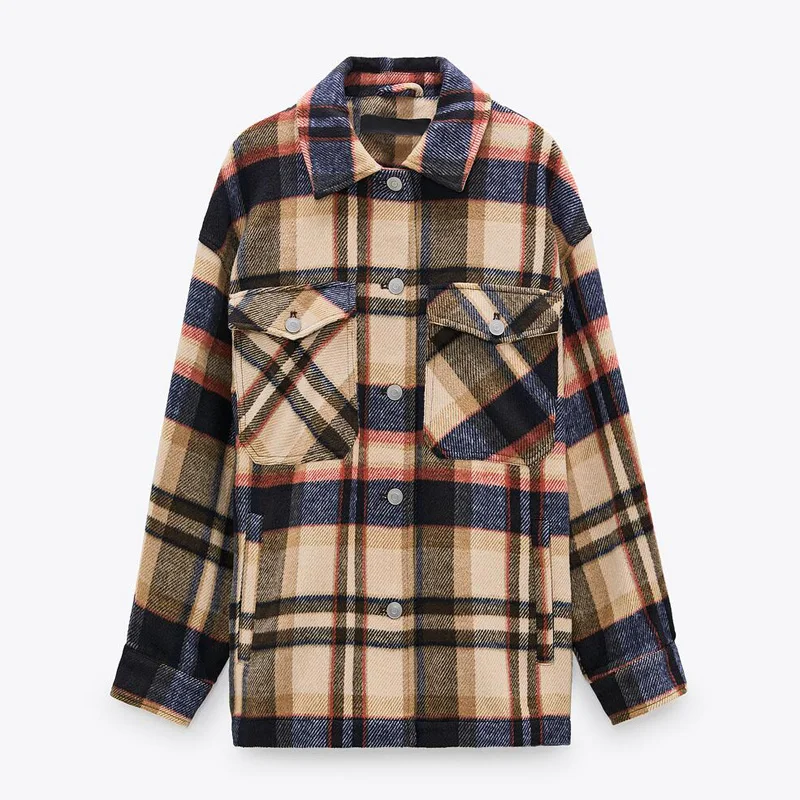 Женские блузки с отложным воротником Katara модные повседневные рубашки в клетку