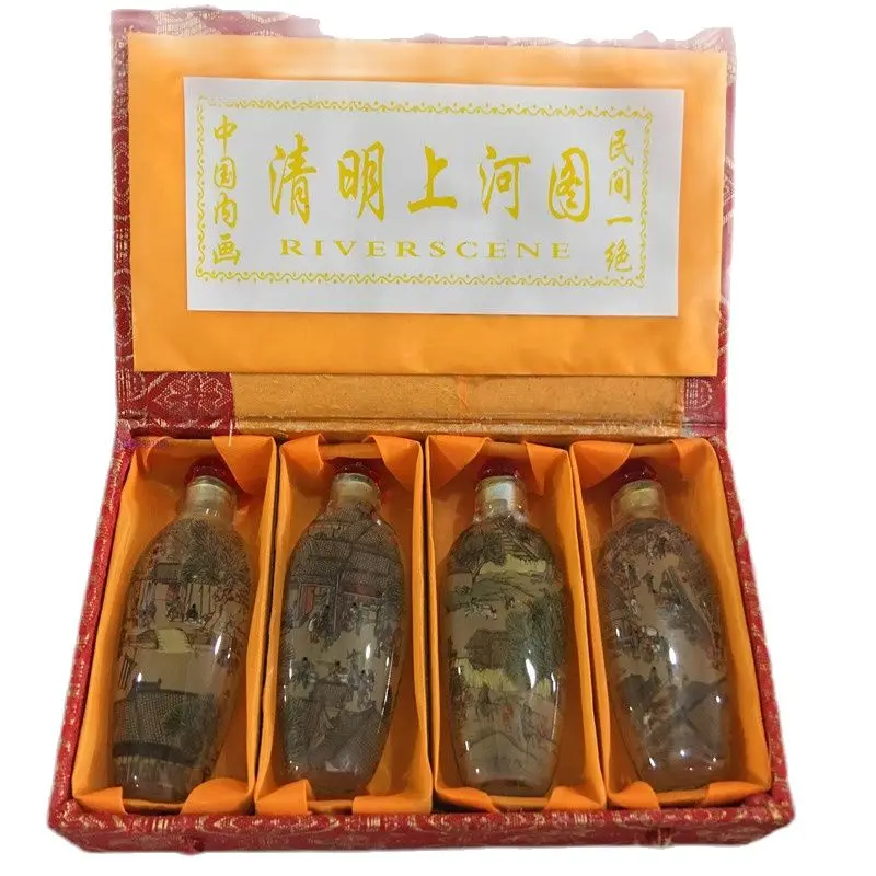 Внутренняя китайская стеклянная табачная бутылка (Qingming Shanghe TU)