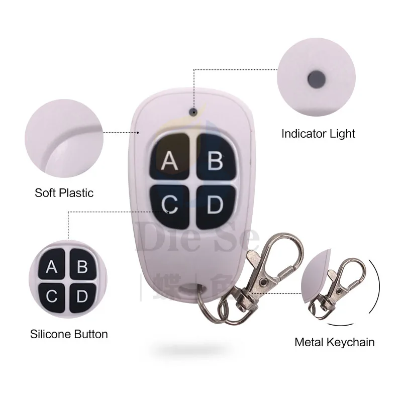 

DC12V 10Amp 2CH 433Mhz rf Universal Remote Control Wireless Receiver Relay Board and key fob for Garage \ Electric Door switch