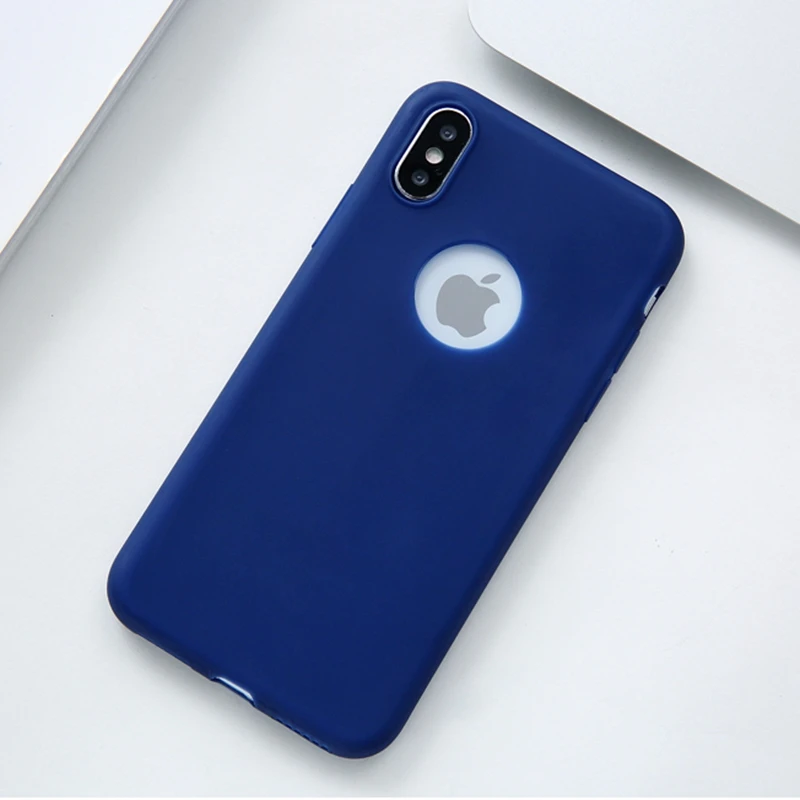 Чехол конфетного цвета с отверстием для iphone 7, 8, 6, 6s Plus, X, XS, MAX, XR, 10, милая девушка, матовый Мягкий силиконовый чехол для телефона