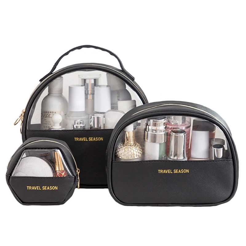 

New Outdoor Girl Makeup Bag Women Cosmetic Bag Women Toiletries Organizer Transparent PU Waterproof Female Storage Make up Cases