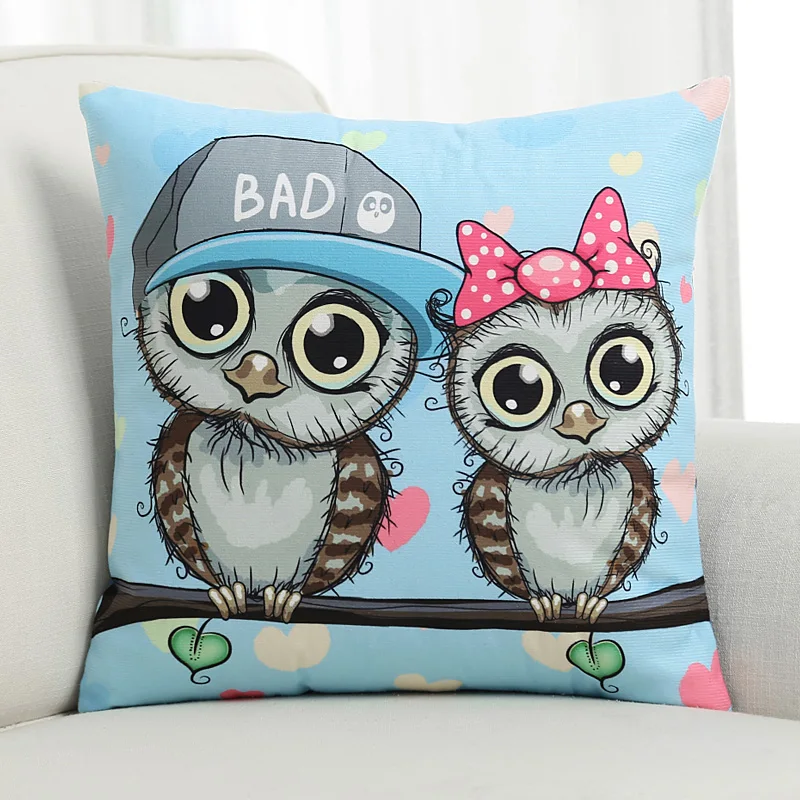 40x40 см мультяшная подушка для дивана мягкая мягкие хлопковые льняные подушки