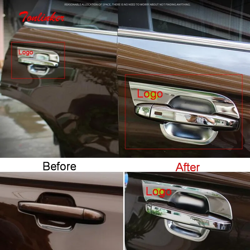 

Tonlinker Exterior Car Door Handle/Bowl Cover Sticker for Geely Atlas 2016-19 Car Styling 4/8 PCS Stainless steel Cover sticker