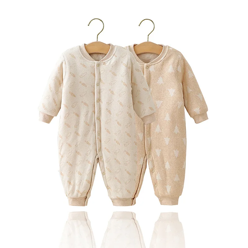 

New Autumn Winter Colored Cotton Thickened Warm Baby Clothes Bodysuit