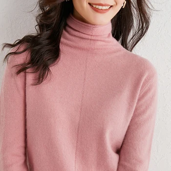 Winter Warm Sweaters Women 100% Cashmere and Wool Knitting Turtleneck Jumpers Female 11Colors Soft Best Quality Pullovers 1