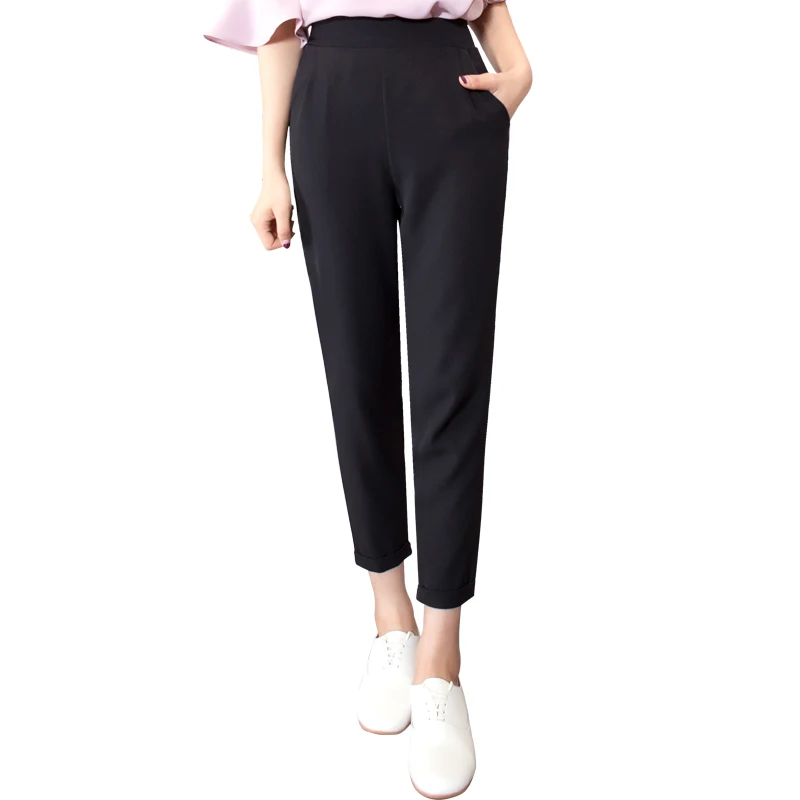 

Pants Women Solid Pockets Trendy Elegant All-match Plus Size Korean Style Leisure Daily Womens Female Lovely Simple 2020 Chic