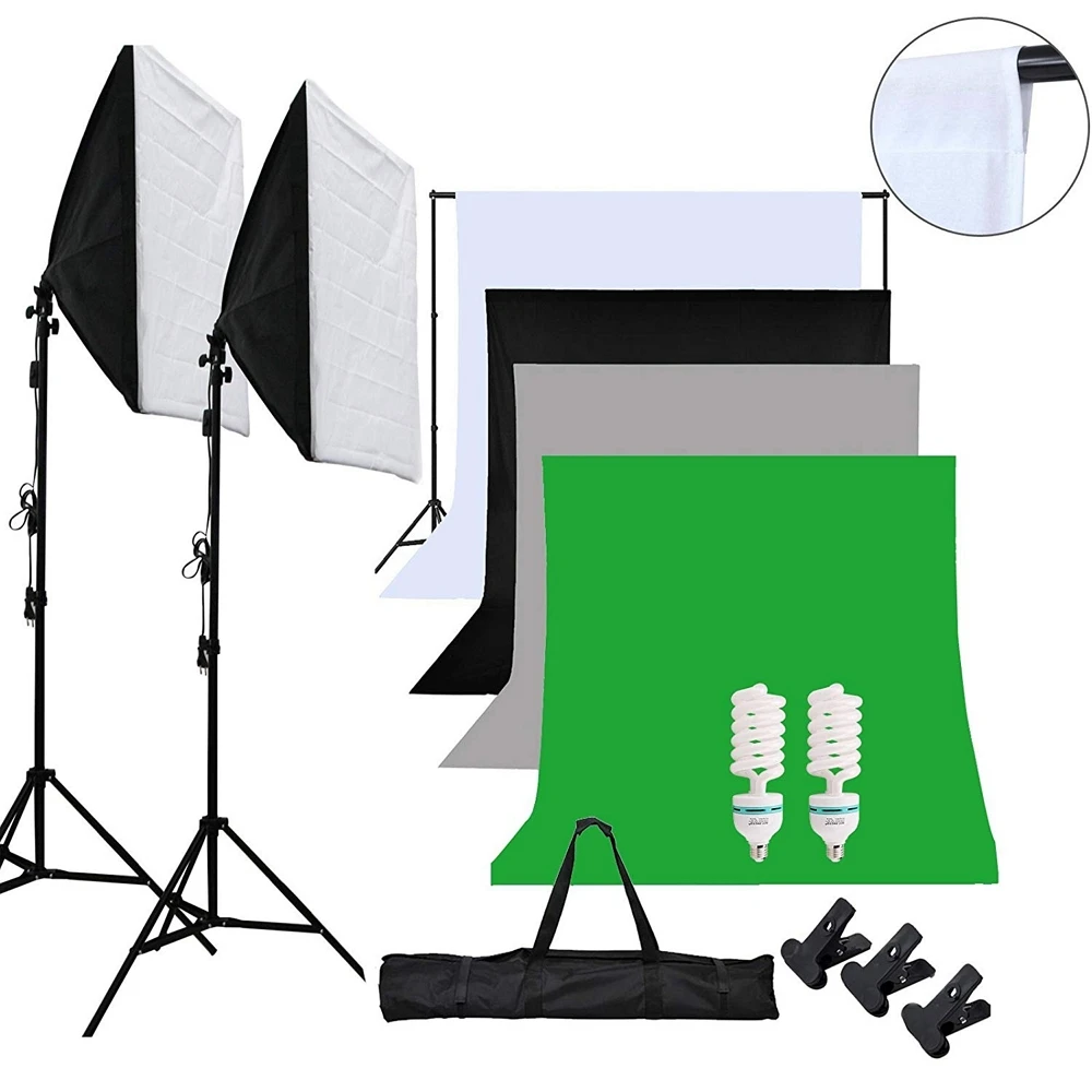 Комплект освещения для фотосъемки держатель лампы на 4 гнезда 1 6 х3 м консольная