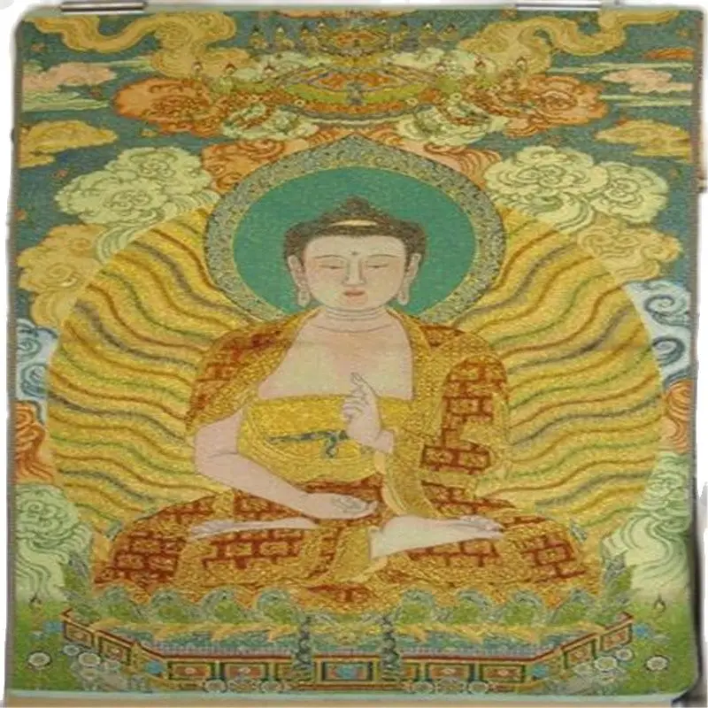 

Brocade painting Thangka Golden silk weaving Thangka Buddha statue Shakyamuni Buddha